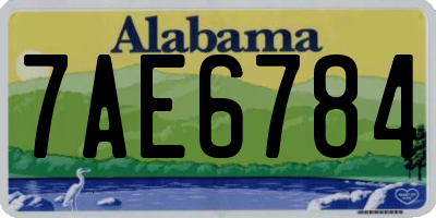 AL license plate 7AE6784