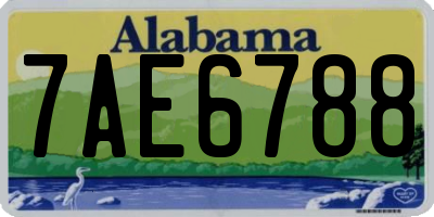 AL license plate 7AE6788
