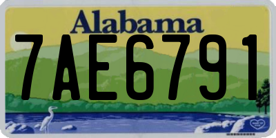 AL license plate 7AE6791