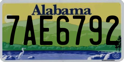 AL license plate 7AE6792