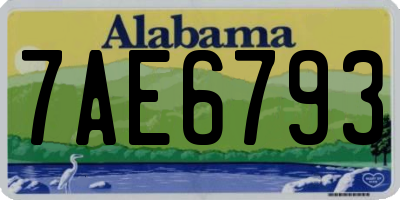 AL license plate 7AE6793