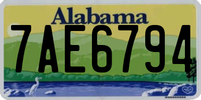AL license plate 7AE6794