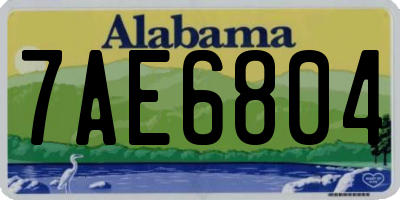AL license plate 7AE6804