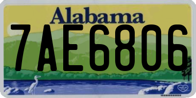 AL license plate 7AE6806