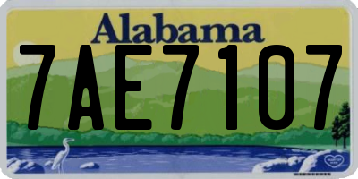 AL license plate 7AE7107