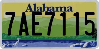 AL license plate 7AE7115