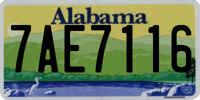 AL license plate 7AE7116