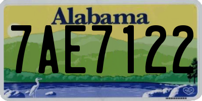 AL license plate 7AE7122