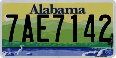 AL license plate 7AE7142