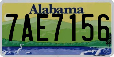 AL license plate 7AE7156