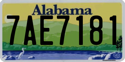 AL license plate 7AE7181