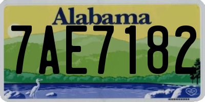AL license plate 7AE7182