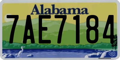 AL license plate 7AE7184