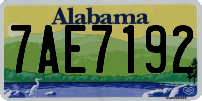 AL license plate 7AE7192