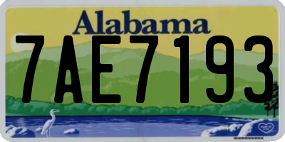 AL license plate 7AE7193