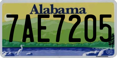 AL license plate 7AE7205
