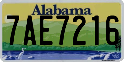 AL license plate 7AE7216
