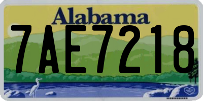 AL license plate 7AE7218