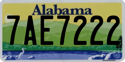 AL license plate 7AE7222
