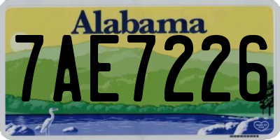 AL license plate 7AE7226