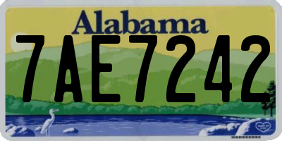 AL license plate 7AE7242