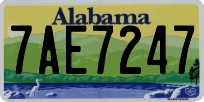AL license plate 7AE7247