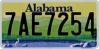 AL license plate 7AE7254