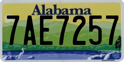 AL license plate 7AE7257
