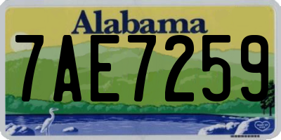 AL license plate 7AE7259