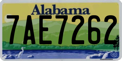 AL license plate 7AE7262