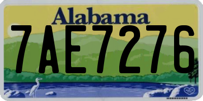 AL license plate 7AE7276