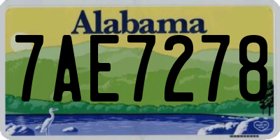 AL license plate 7AE7278