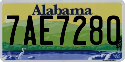 AL license plate 7AE7280