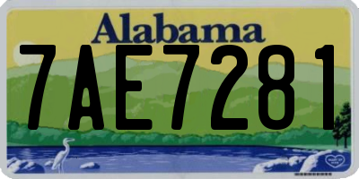 AL license plate 7AE7281
