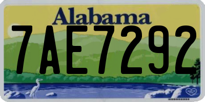 AL license plate 7AE7292