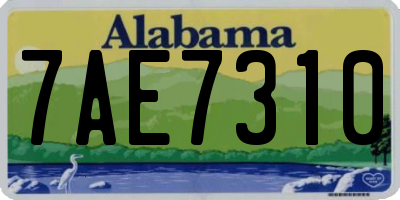 AL license plate 7AE7310
