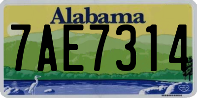 AL license plate 7AE7314