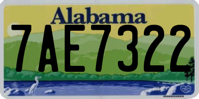 AL license plate 7AE7322