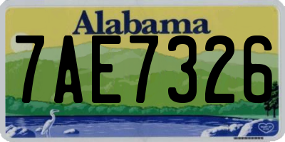 AL license plate 7AE7326