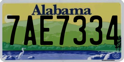 AL license plate 7AE7334