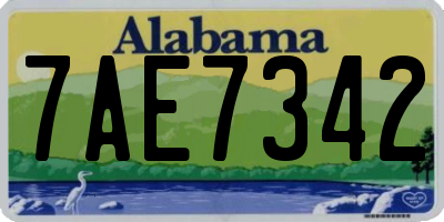 AL license plate 7AE7342