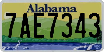 AL license plate 7AE7343