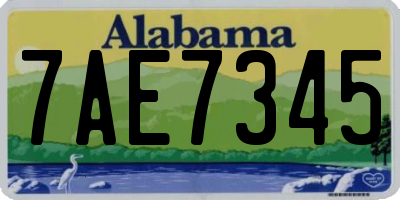 AL license plate 7AE7345