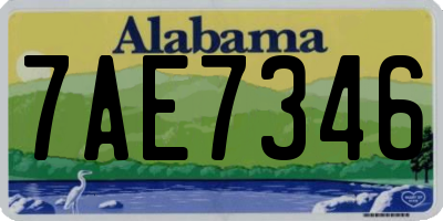 AL license plate 7AE7346