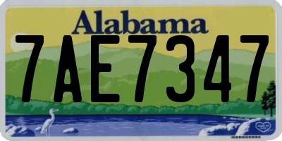 AL license plate 7AE7347