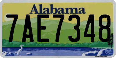 AL license plate 7AE7348