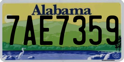 AL license plate 7AE7359