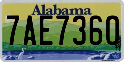 AL license plate 7AE7360