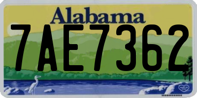 AL license plate 7AE7362