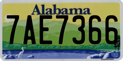AL license plate 7AE7366